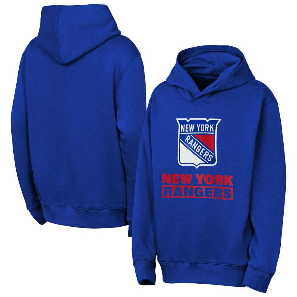 NHL New York Rangers Outerstuff Youth Back to Basics Hoodie - Blue