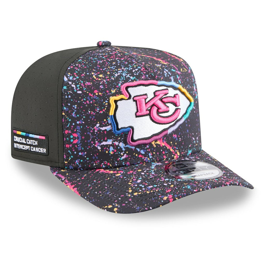 Kansas City Chiefs New Era 2025 NFL Crucial Catch A-Frame 9FIFTY Snapback Hat Black