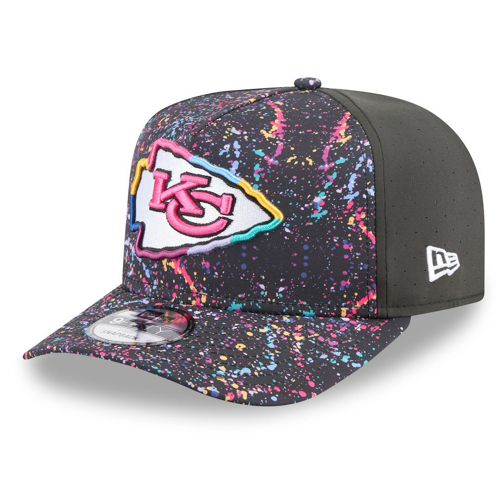 Kansas City Chiefs New Era 2025 NFL Crucial Catch A-Frame 9FIFTY Snapback Hat Black