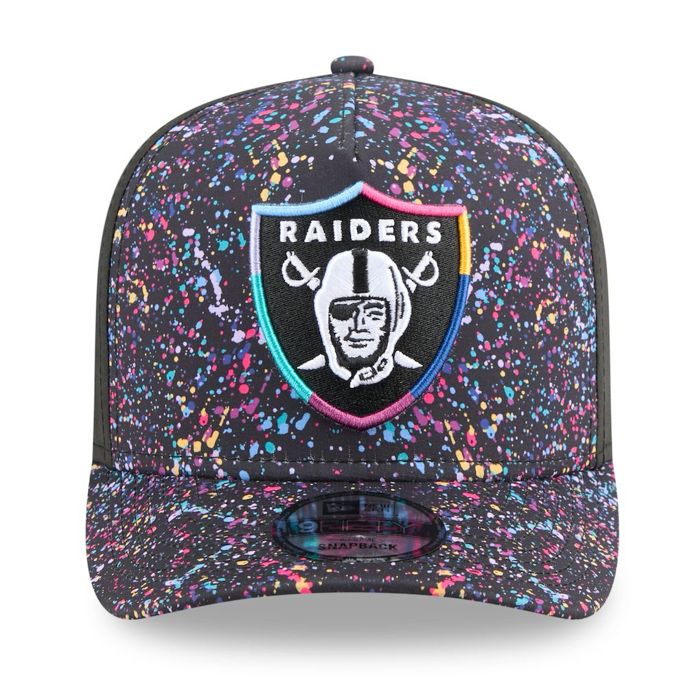 Las Vegas Raiders New Era 2025 NFL Crucial Catch A-Frame 9FIFTY Snapback Hat Black