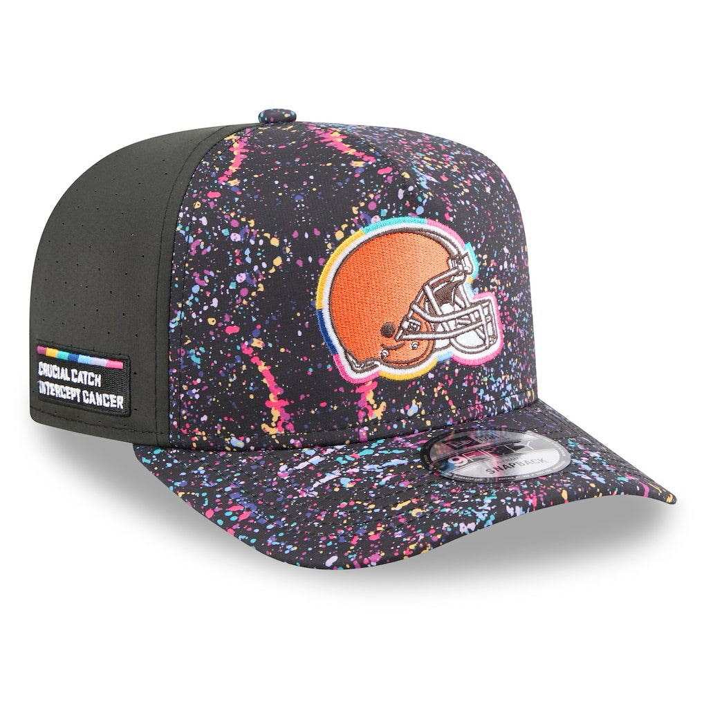 Cleveland Browns New Era 2025 NFL Crucial Catch A-Frame 9FIFTY Snapback Hat Black