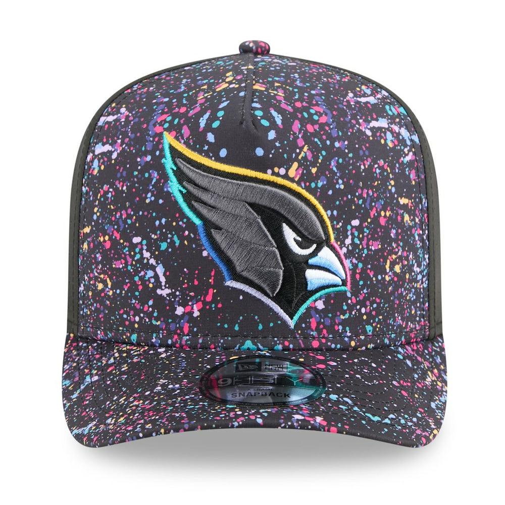 Arizona Cardinals New Era 2025 NFL Crucial Catch A-Frame 9FIFTY Snapback Hat Black