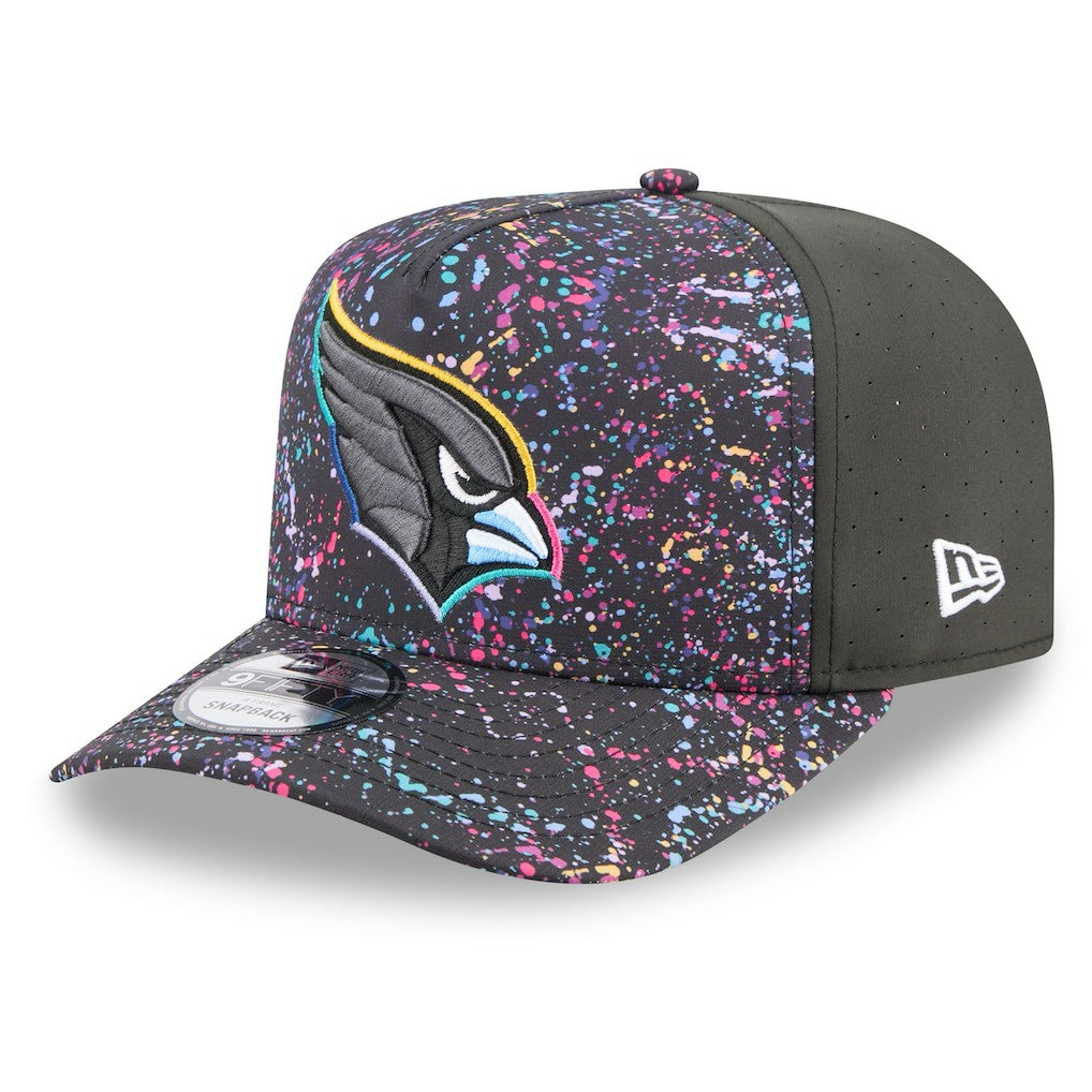 Arizona Cardinals New Era 2025 NFL Crucial Catch A-Frame 9FIFTY Snapback Hat Black