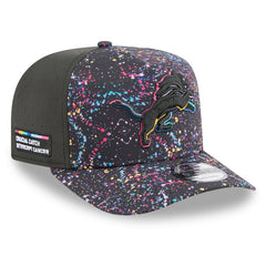 Detroit Lions New Era 2025 NFL Crucial Catch A-Frame 9FIFTY Snapback Hat Black