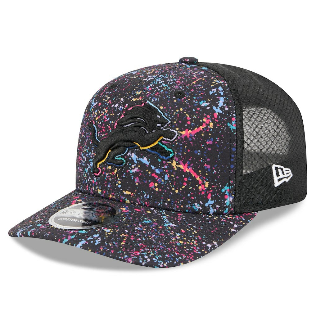 Detroit Lions New Era 2025 NFL Crucial Catch 9SEVENTY Adjustable Hat Black