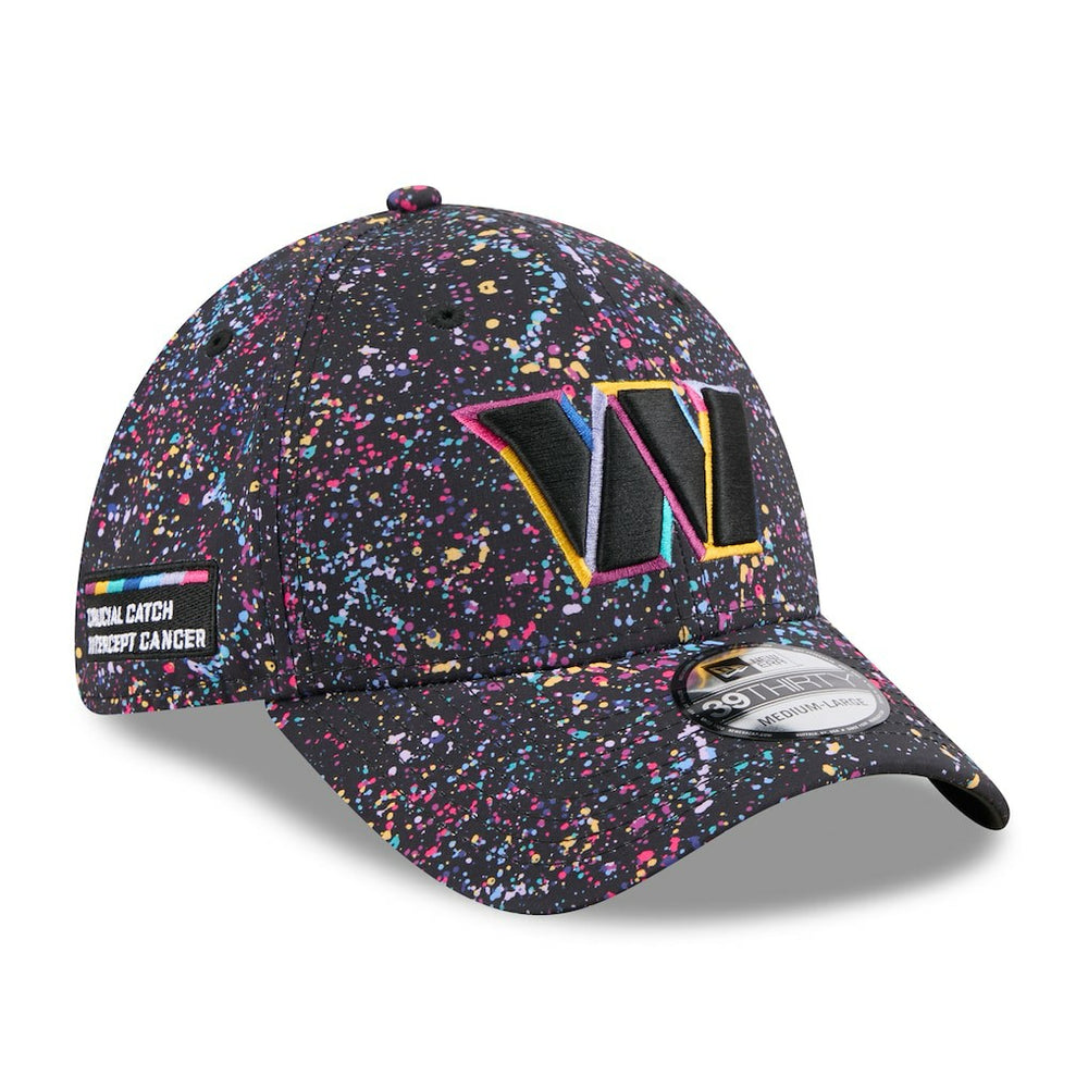 Washington Commanders New Era 2025 NFL Crucial Catch 39THIRTY Flex Hat Black