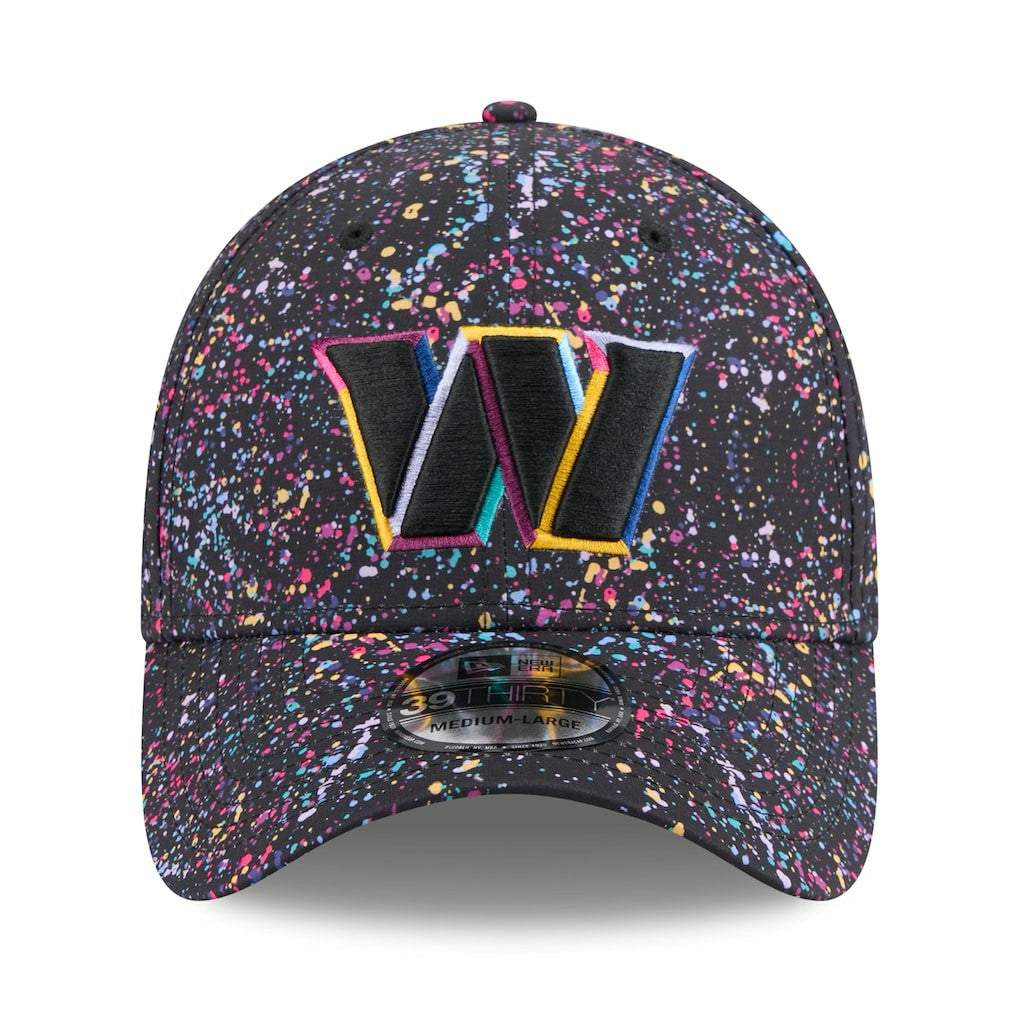 Washington Commanders New Era 2025 NFL Crucial Catch 39THIRTY Flex Hat Black