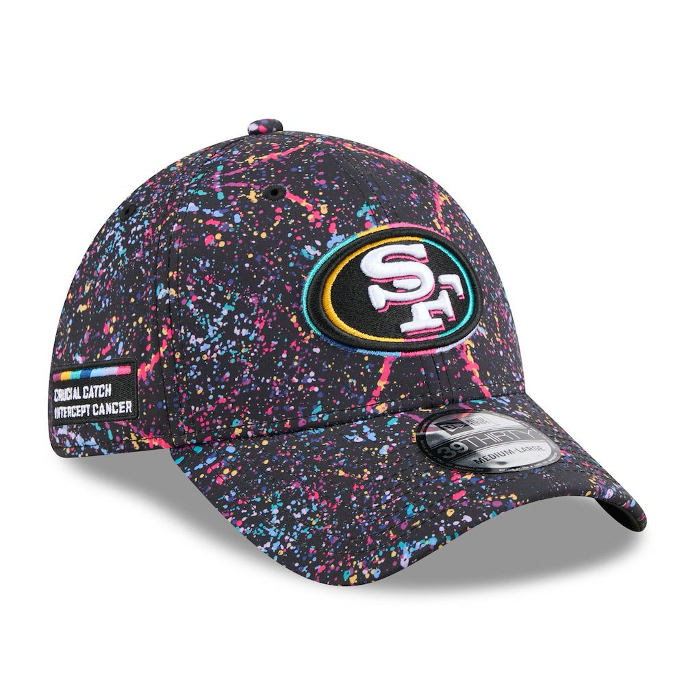 San Francisco 49ers New Era 2025 NFL Crucial Catch 39THIRTY Flex Hat Black