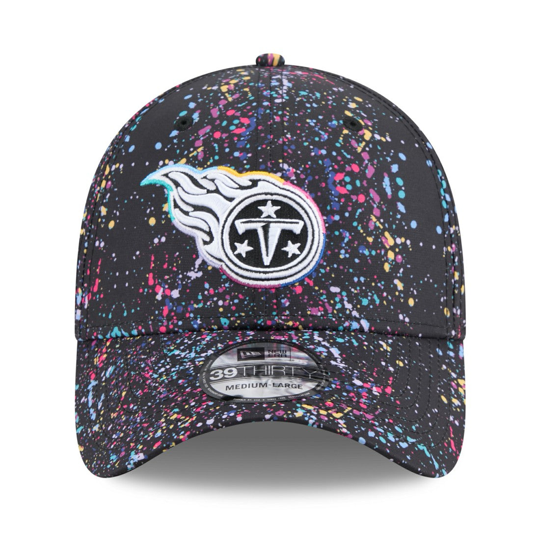 Tennessee Titans New Era 2025 NFL Crucial Catch 39THIRTY Flex Hat Black