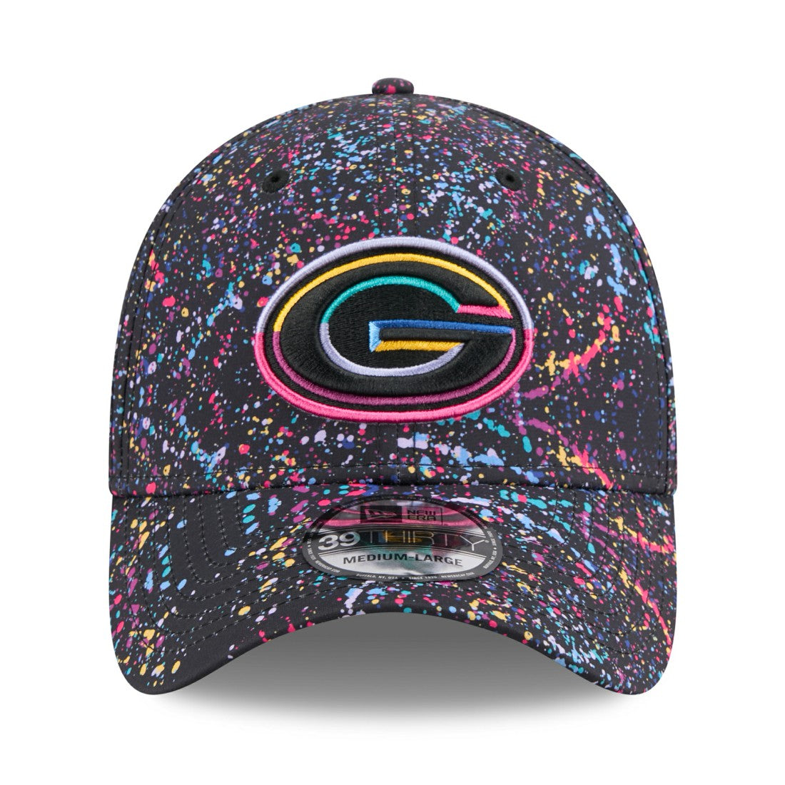 Green Bay Packers New Era 2025 NFL Crucial Catch 39THIRTY Flex Hat Black