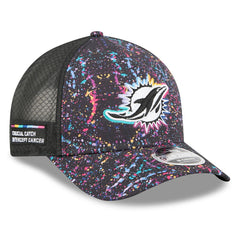 Miami Dolphins New Era 2025 NFL Crucial Catch 9FORTY Adjustable Hat Black