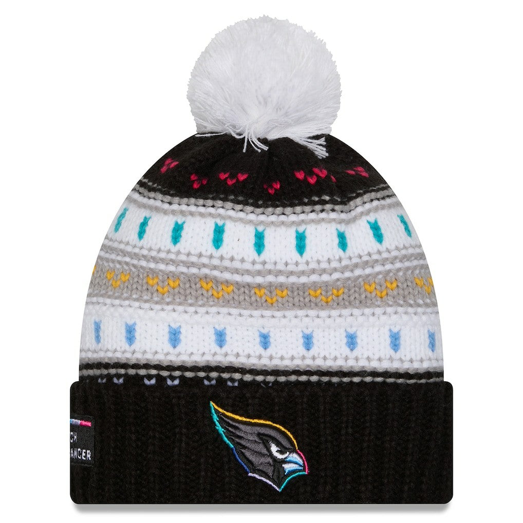Arizona Cardinals New Era Women's 2025 NFL Crucial Catch Cuffed Knit Hat with Pom Black