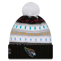 Arizona Cardinals New Era Women's 2025 NFL Crucial Catch Cuffed Knit Hat with Pom Black