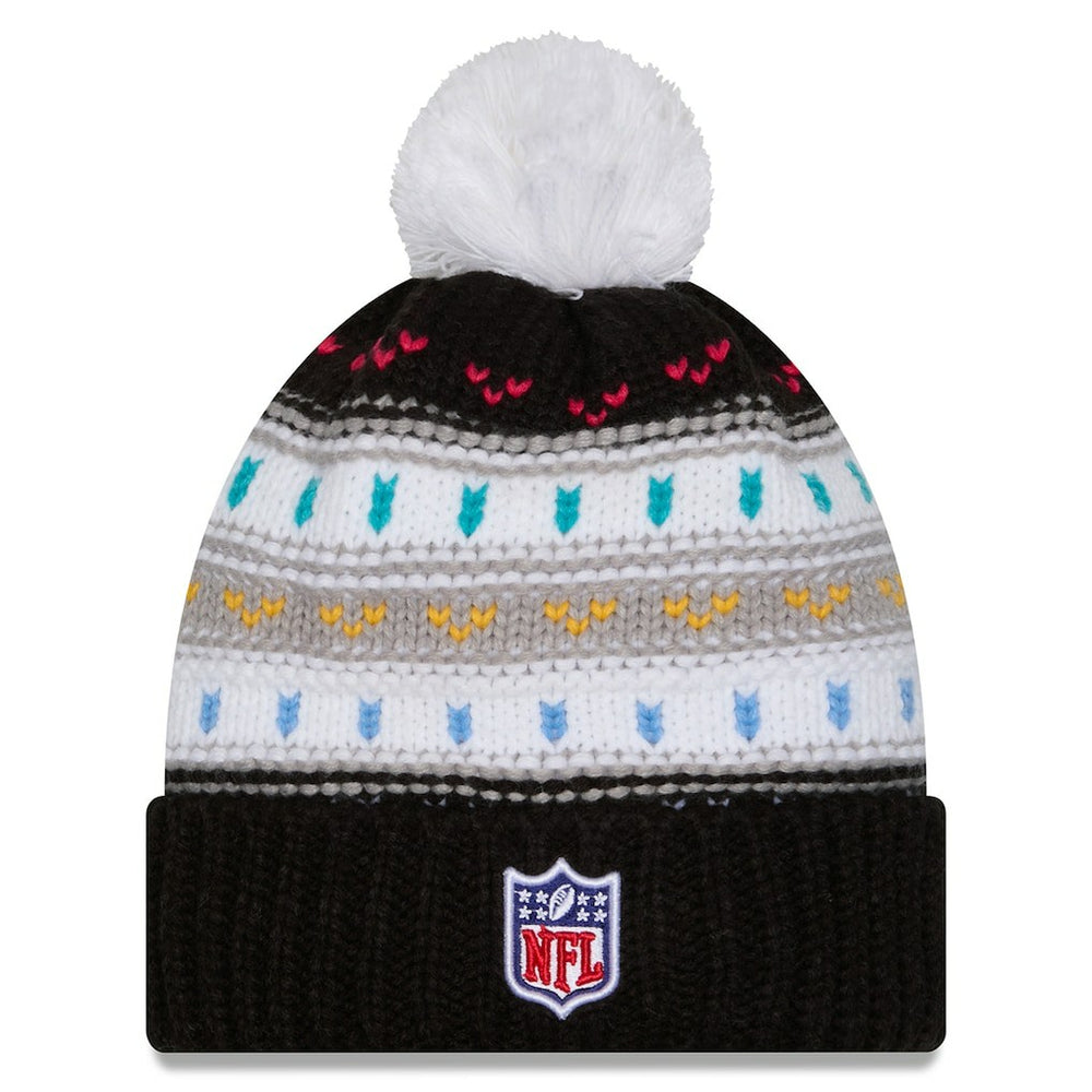 Arizona Cardinals New Era Women's 2025 NFL Crucial Catch Cuffed Knit Hat with Pom Black