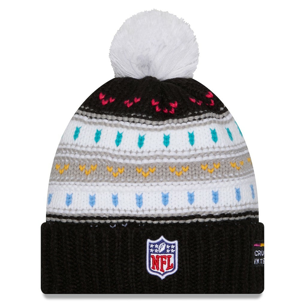Atlanta Falcons New Era Women's 2025 NFL Crucial Catch Cuffed Knit Hat with Pom Black