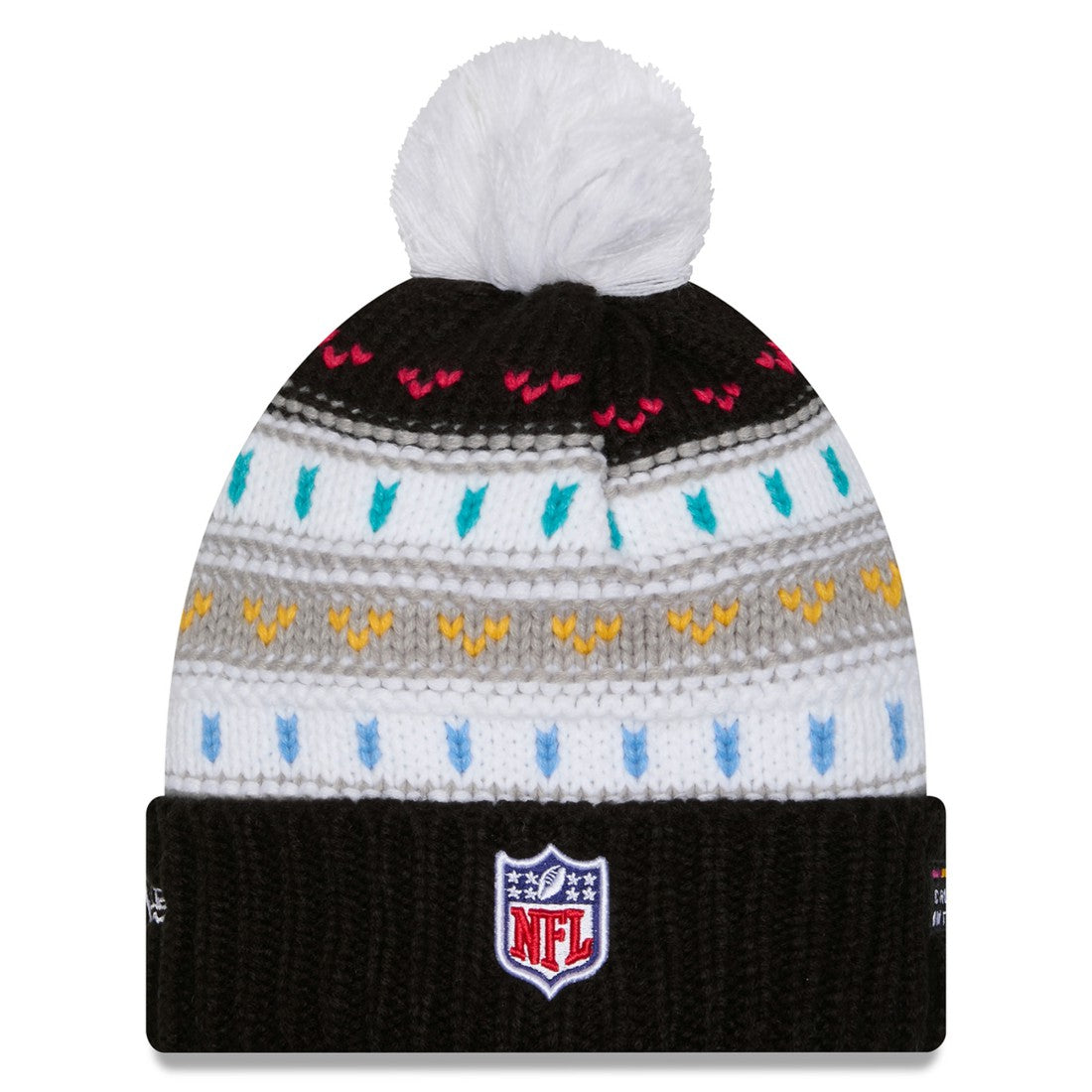 New York Jets New Era Women's 2025 NFL Crucial Catch Cuffed Knit Hat with Pom Black