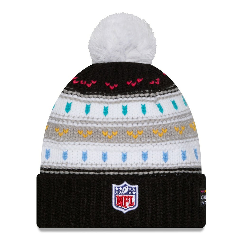 Los Angeles Rams New Era Women's 2025 NFL Crucial Catch Cuffed Knit Hat with Pom Black