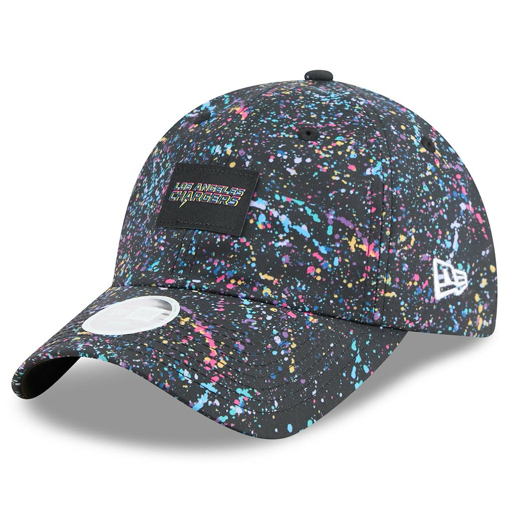 Los Angeles Chargers New Era Women's 2025 NFL Crucial Catch Pony Tail Adjustable Hat Black