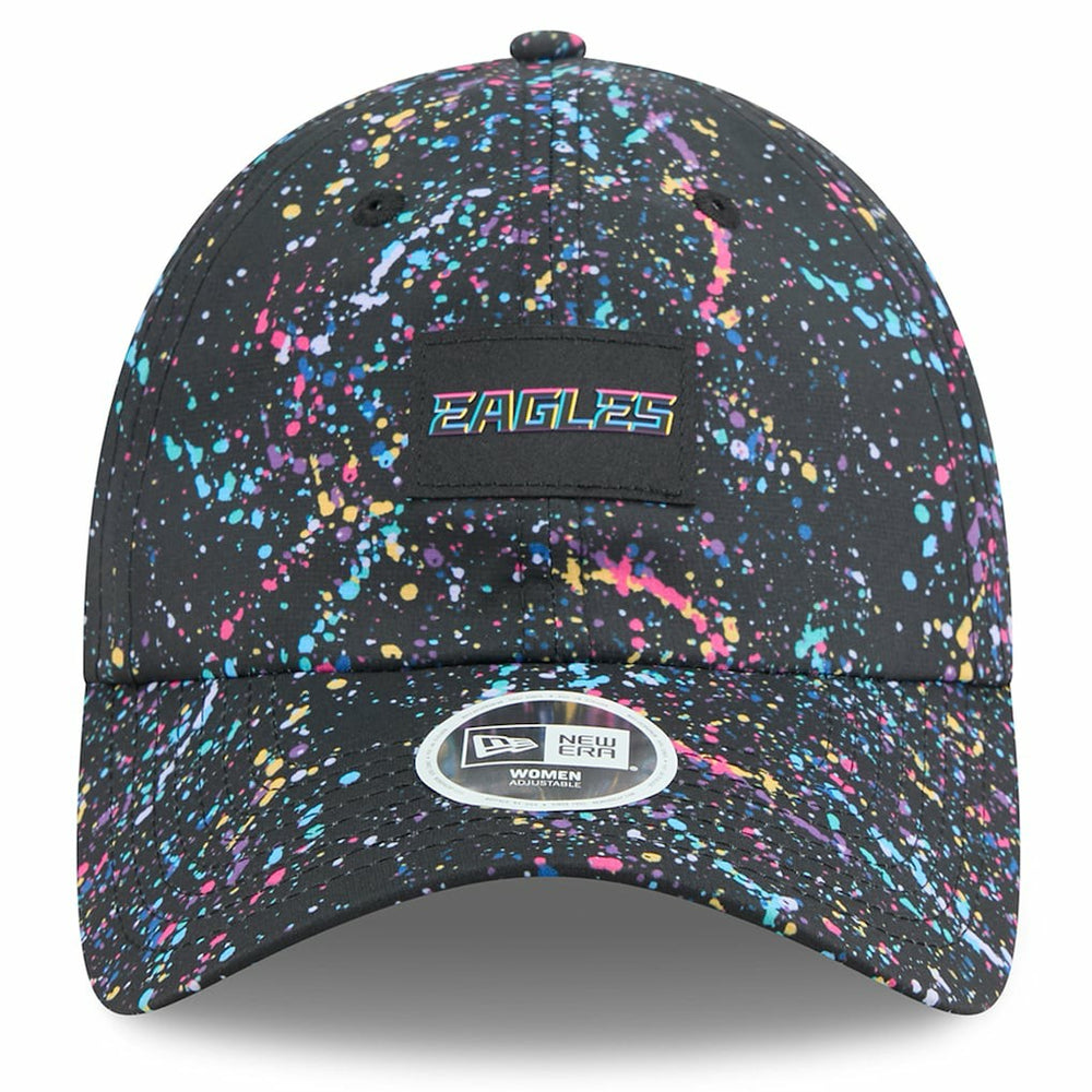 Philadelphia Eagles New Era Women's 2025 NFL Crucial Catch Pony Tail Adjustable Hat Black