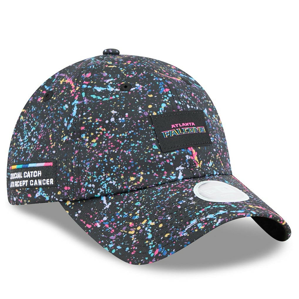 Atlanta Falcons New Era Women's 2025 NFL Crucial Catch Pony Tail Adjustable Hat Black