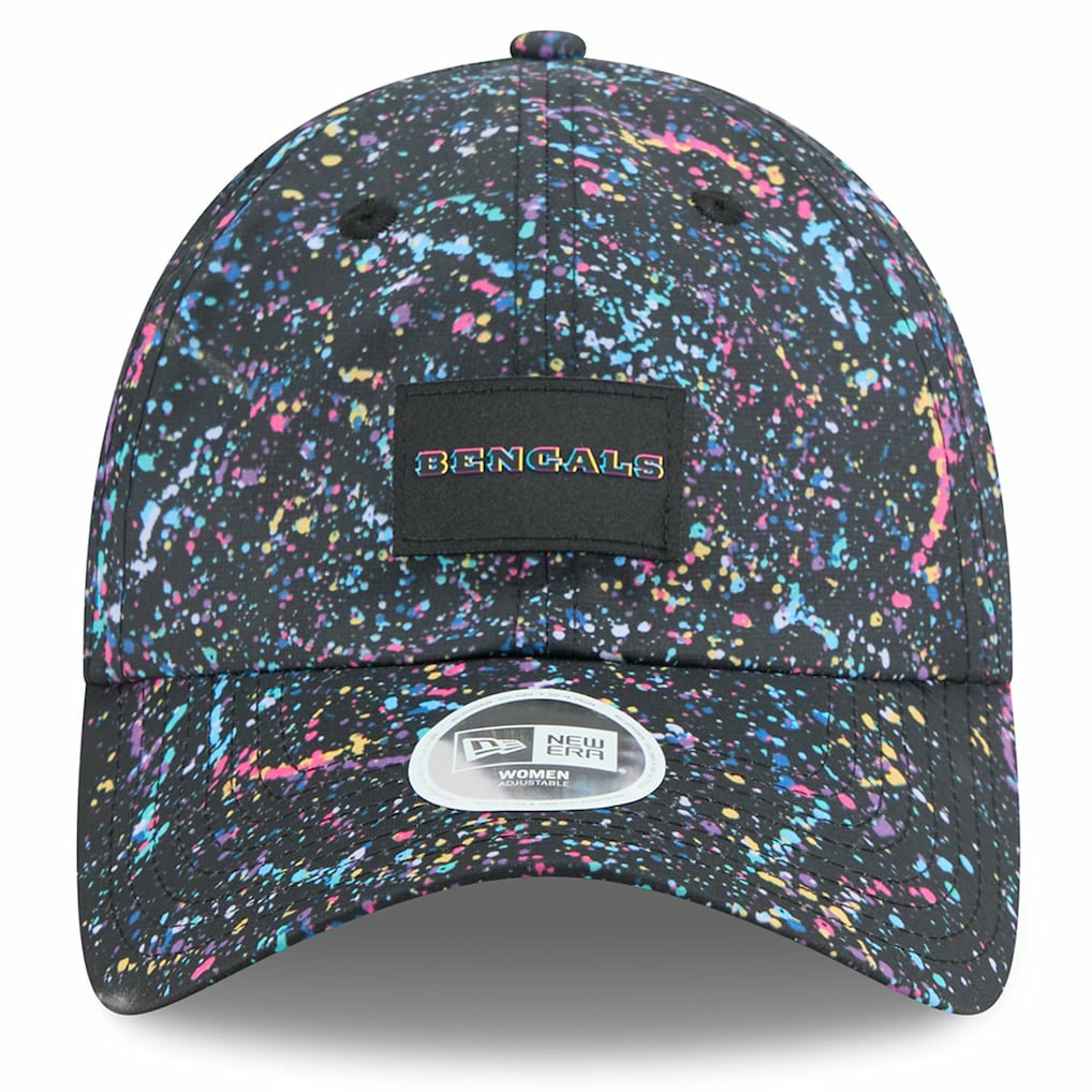 Cincinnati Bengals New Era Women's 2025 NFL Crucial Catch Pony Tail Adjustable Hat Black