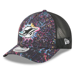 Miami Dolphins New Era Youth 2025 NFL Crucial Catch 9FORTY Adjustable Hat Black
