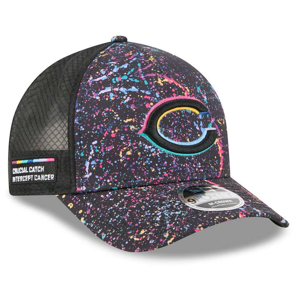Chicago Bears New Era Youth 2025 NFL Crucial Catch 9FORTY Adjustable Hat Black