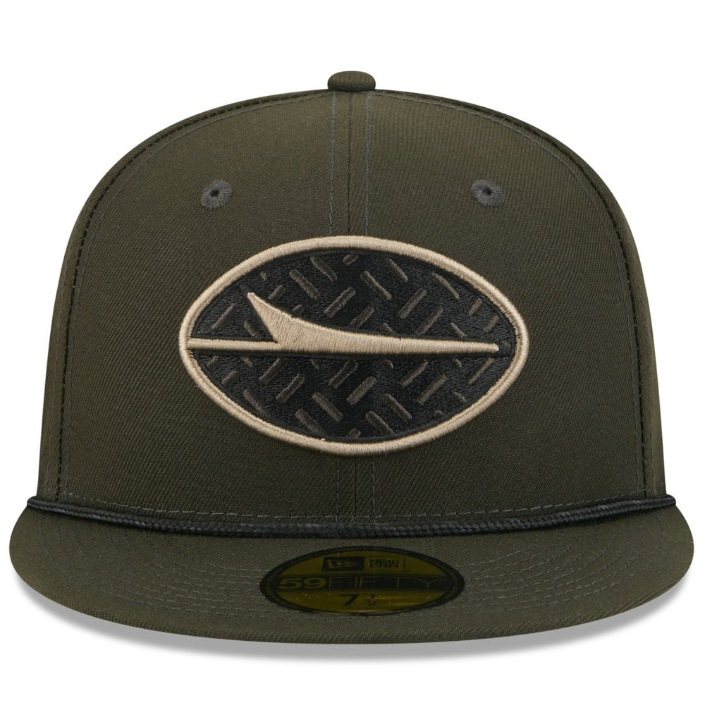 New York Jets New Era 2025 Rivalries Collection Sideline Rope 59FIFTY Fitted Hat Gotham Green