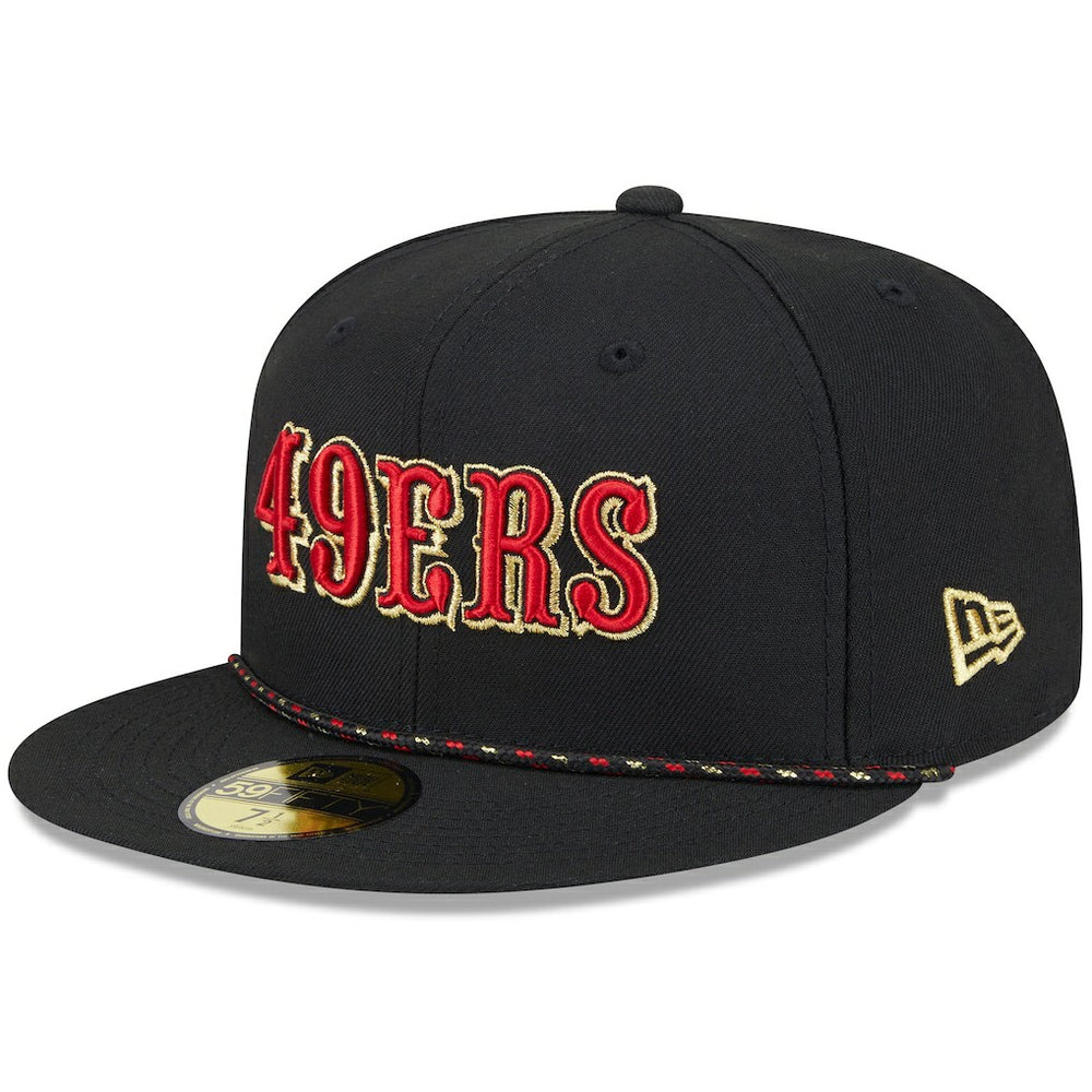 San Francisco 49ers New Era 2025 Rivalries Collection Sideline Rope 59FIFTY Fitted Hat Black