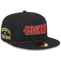 San Francisco 49ers New Era 2025 Rivalries Collection Sideline Rope 59FIFTY Fitted Hat Black