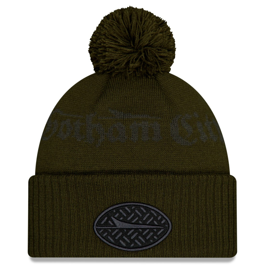 New York Jets New Era 2025 Rivalries Collection Sideline Cuffed Knit Hat with Pom Gotham Green