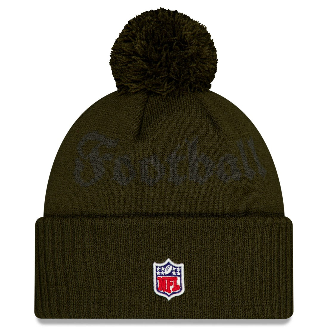 New York Jets New Era 2025 Rivalries Collection Sideline Cuffed Knit Hat with Pom Gotham Green