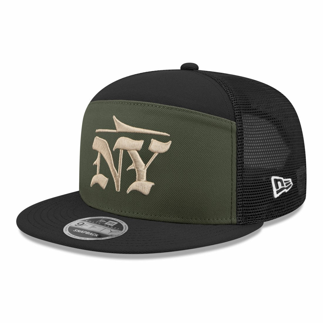 New York Jets New Era 2025 Rivalries Collection Team Split Panel 9FIFTY Snapback Hat Gotham Green
