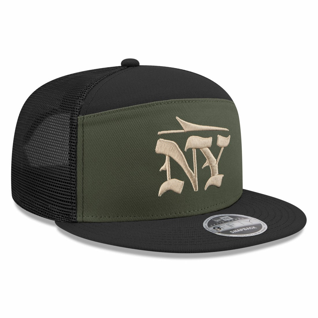 New York Jets New Era 2025 Rivalries Collection Team Split Panel 9FIFTY Snapback Hat Gotham Green