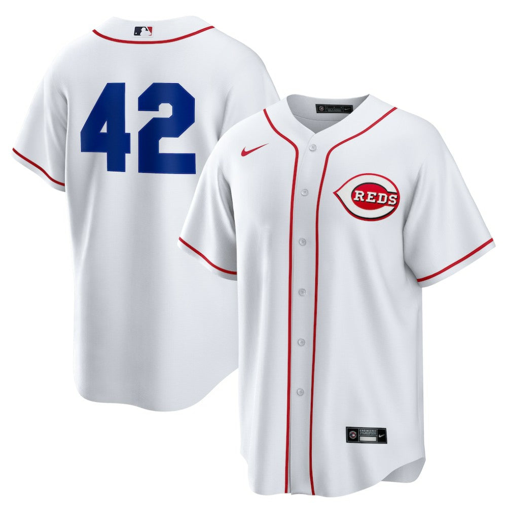 Cincinnati Reds Nike Home  2025 Jackie Robinson Day Replica Jersey - White Jerseys