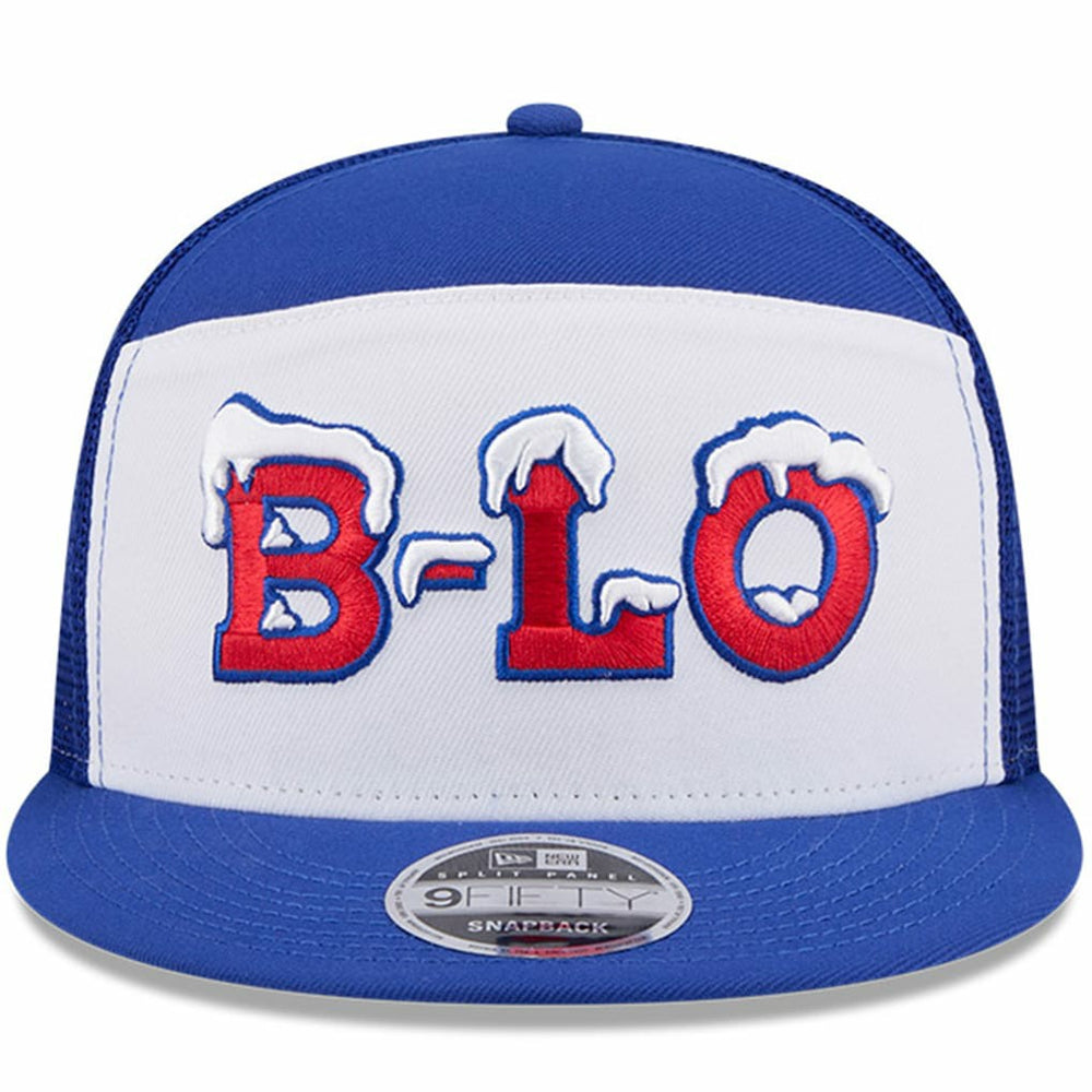 Buffalo Bills New Era 2025 Rivalries Collection Team Split Panel 9FIFTY Snapback Hat White/Royal