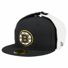 NHL Boston Bruins New Era Injection Dog Ear Classic Fitted Hat - Black