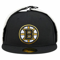 NHL Boston Bruins New Era Injection Dog Ear Classic Fitted Hat - Black