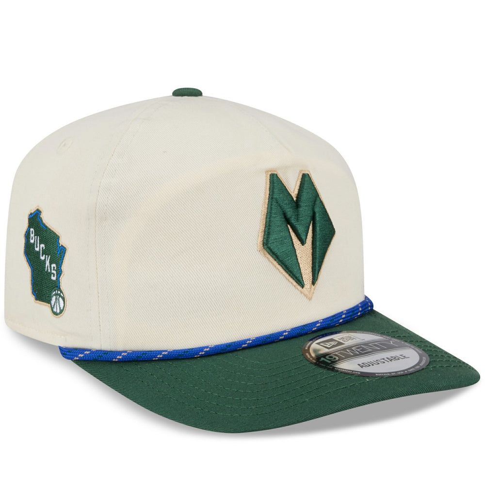 Milwaukee Bucks 2025/26 City Edition 19TWENTY Adjustable Hat Cream/Hunter Green