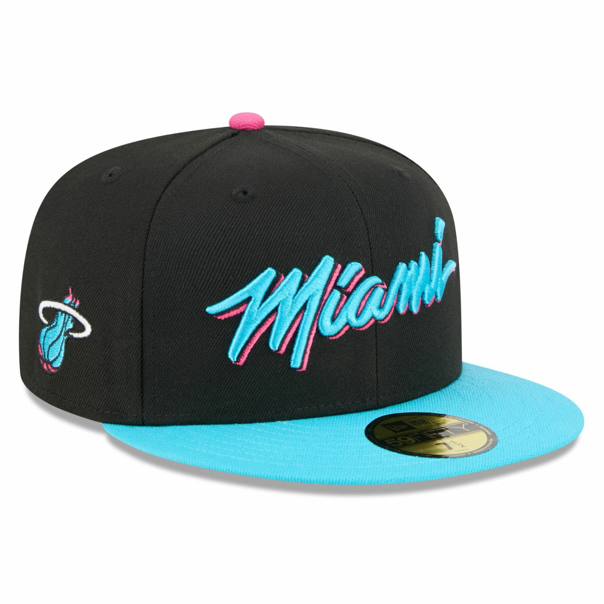 Miami Heat 2025/26 City Edition 59FIFTY Fitted Hat Black/Turquoise