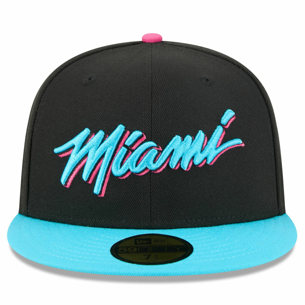 Miami Heat 2025/26 City Edition 59FIFTY Fitted Hat Black/Turquoise