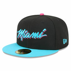 Miami Heat 2025/26 City Edition 59FIFTY Fitted Hat Black/Turquoise