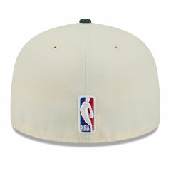 Milwaukee Bucks 2025/26 City Edition 59FIFTY Fitted Hat Cream/Hunter Green