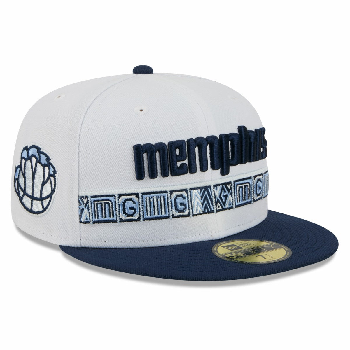 Memphis Grizzlies 2025/26 City Edition 59FIFTY Fitted Hat White/Navy