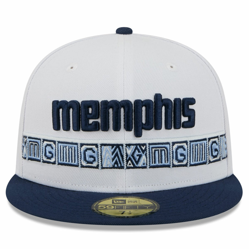 Memphis Grizzlies 2025/26 City Edition 59FIFTY Fitted Hat White/Navy