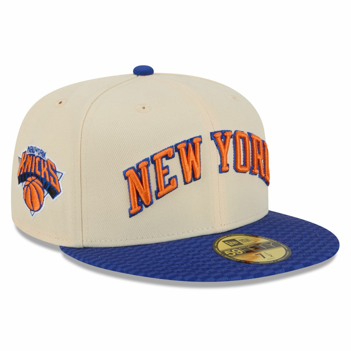 New York Knicks 2025/26 City Edition 59FIFTY Fitted Hat Cream/Blue