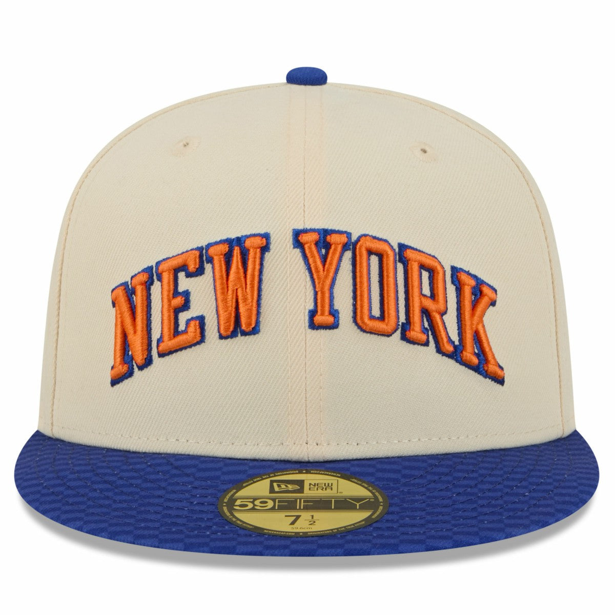 New York Knicks 2025/26 City Edition 59FIFTY Fitted Hat Cream/Blue