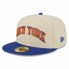 New York Knicks 2025/26 City Edition 59FIFTY Fitted Hat Cream/Blue