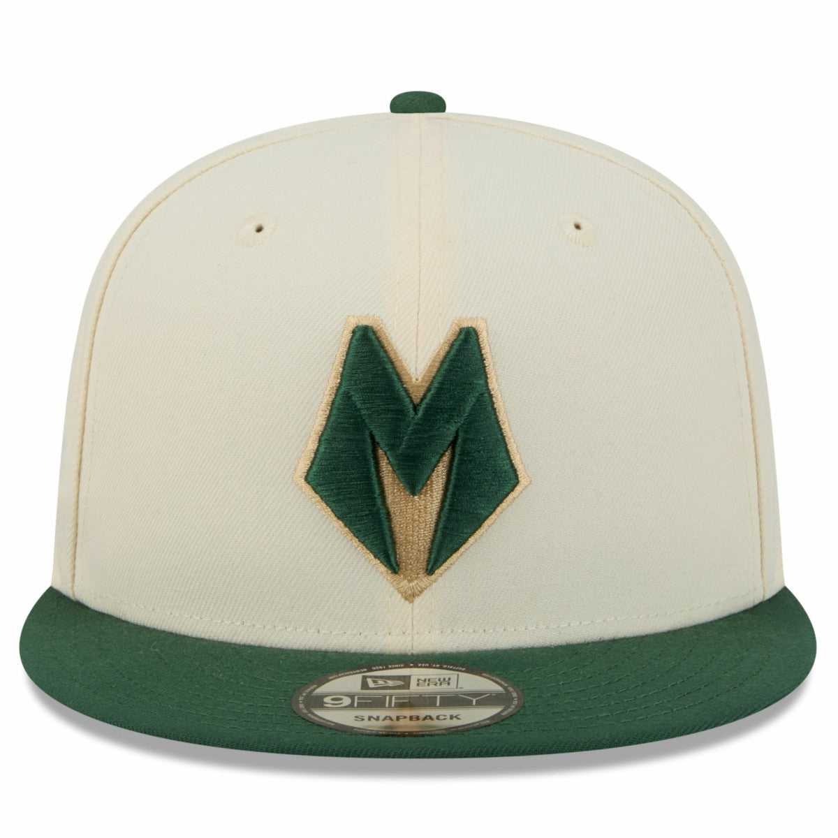 Milwaukee Bucks 2025/26 City Edition 9FIFTY Snapback Hat Tan/Hunter Green