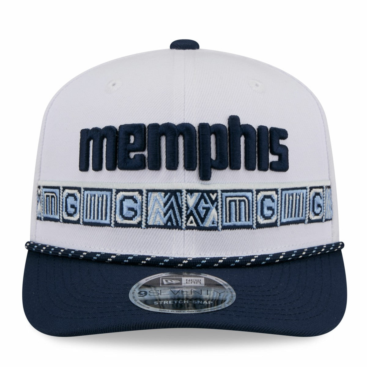 Memphis Grizzlies 2025/26 City Edition 9SEVENTY Adjustable Hat White/Navy